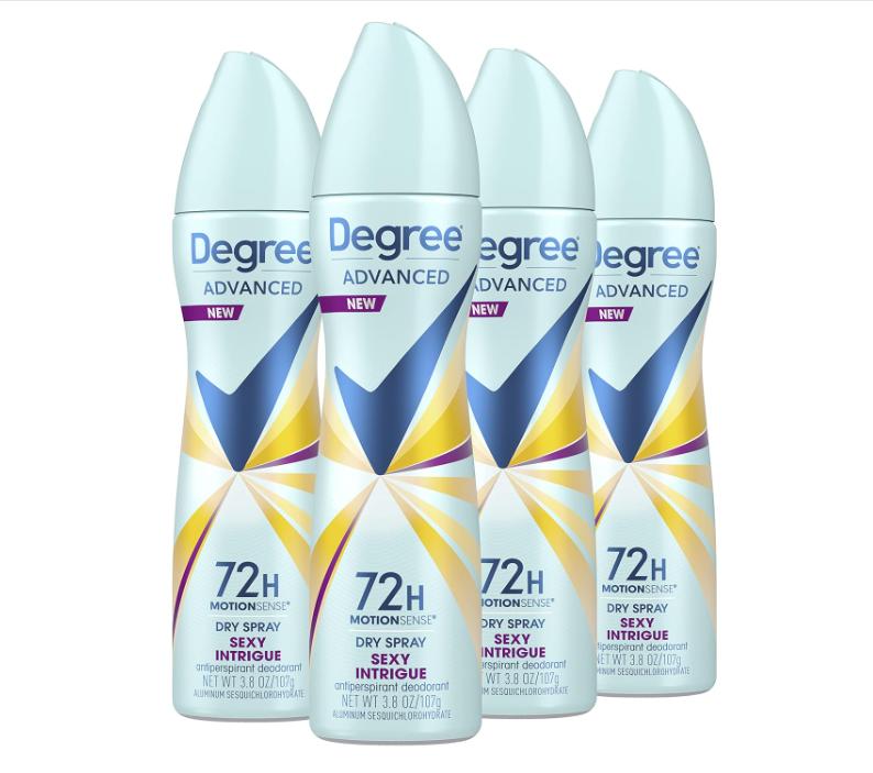 Degree Women Antiperspirant Deodorant Dry Spray Sexy Intrigue, 3.8 Ounce (Pack of 4)