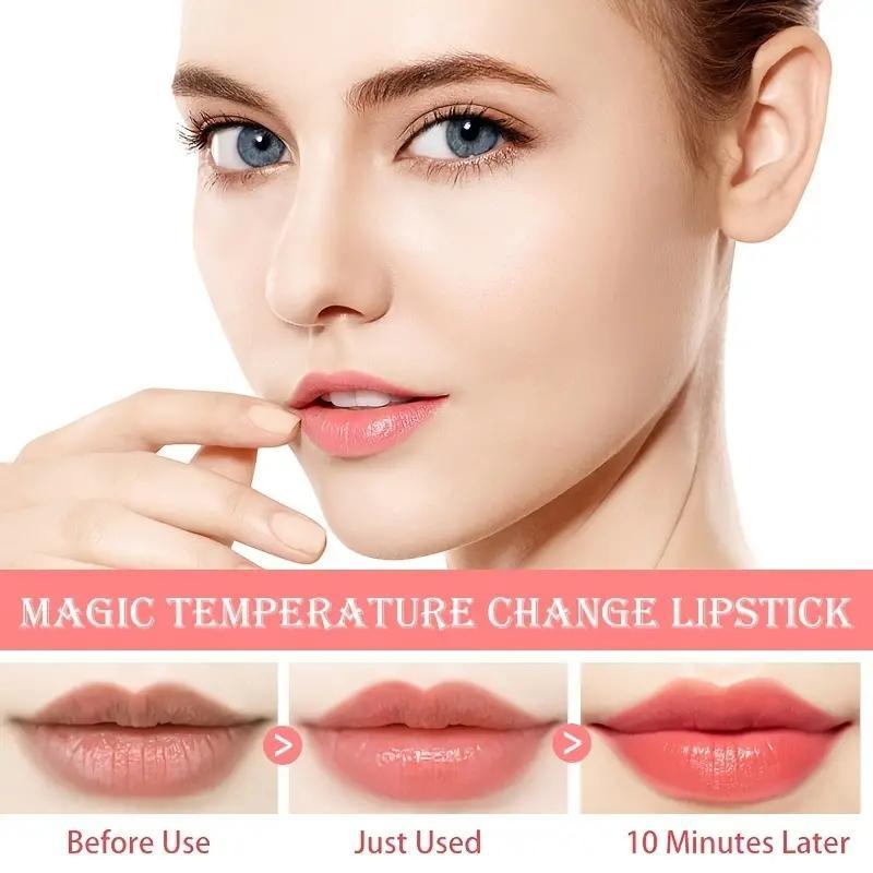 Temperature Change Lipstick Set, 6 Counts set Moisturizing Jelly Flower Lipstick, Hydrating Lip Balm, Suitable for All Occasions Lip Makeup, Skin Care Products, Makeup Set, Christmas Gift