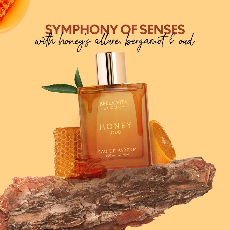 Bella Vita Luxury's Honey Oud | Eau de Parfum | Patchouli, Vanilla, Bergamot | Floral & Spicy | Made with Clean & Vegan Essentials Oils | Cruelty Free