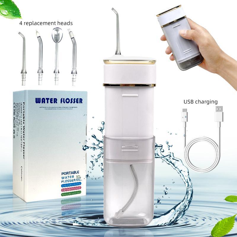 Electric Water Flosser, 1 Set USB Rechargeable Oral Irrigator including 4 Replacement Heads, Portable Oral Care Appliances