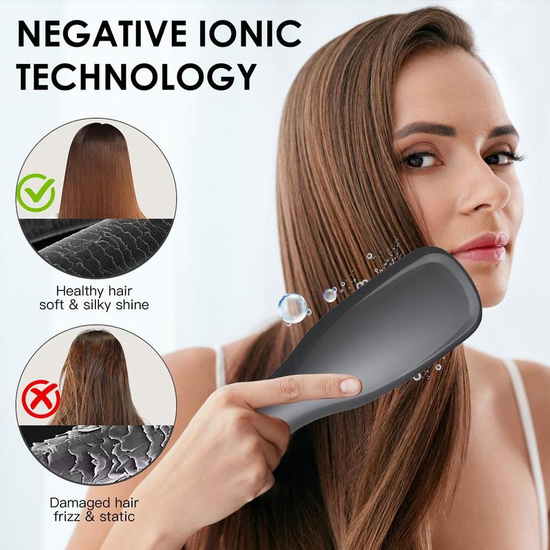 Negative Ion Hot Air Brush, 1 Box Hair Straightening Comb for Christmas Gift, Hair Styling Tool for Women, Professional Hair Styling Tool for Home & Salon Use, Straightening Bristle Brush, Hair Straightening Brush