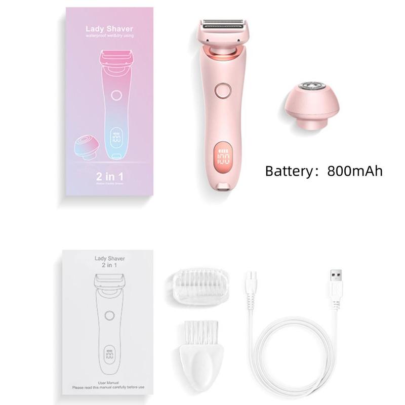 Electric Hair Removal Machine, 1 Box Waterproof IPX7 Level Hair Removal Instrument with Replacement Heads, Personal Care Appliances for Women