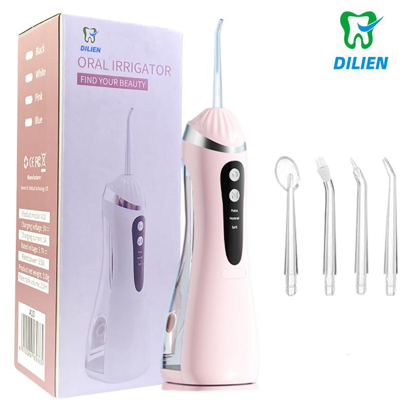 DILIEN 4 in 1 Tooth Flosser, Cordless Tooth Flosser, Thanksgiving, Christmas gifts, With DIY Mode 4 Nozzles, Tooth Flosser, Portable, Rechargeable, Suitable for Home Travel, Daily Dental Care for Men and Women, Ideal Gift, Whitening Teeth