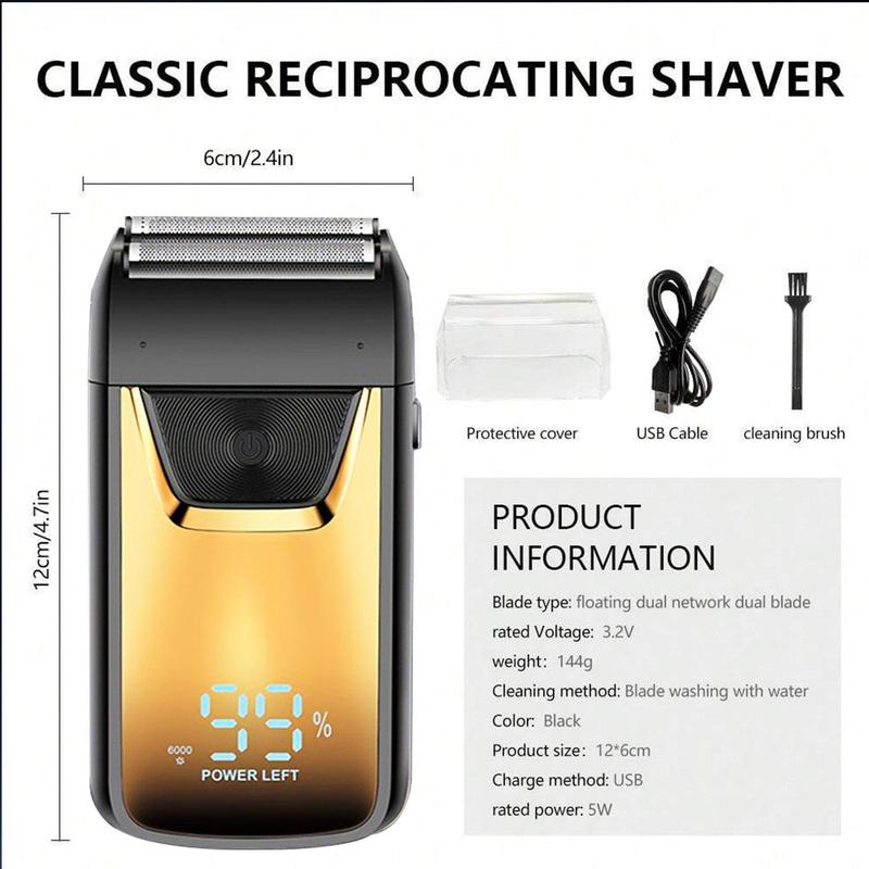 Electric Shaver Machine, Professional Rechargeable Portable Shaver, 3d Floating Trimmer Head, Beard Shaver for Long Lasting Battery Life, Christmas Gift