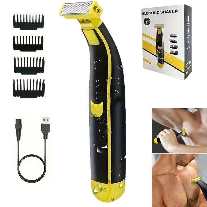 Electric Shaver, Wet and Dry Use Electric Shaver, USB Rechargeable Body Hair Trimmer, Professional Hair Removal Tool for Women & Men, Christmas Gift