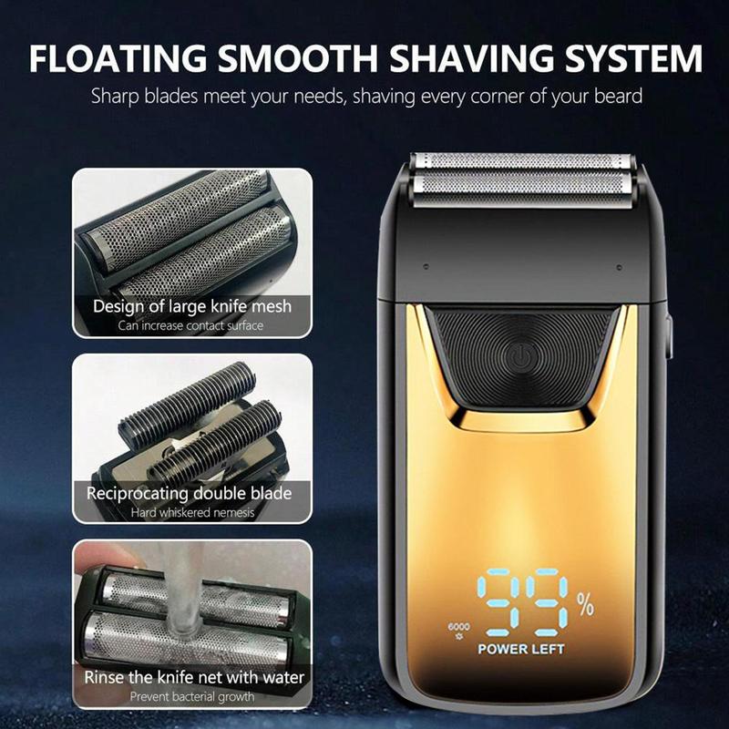 Electric Shaver Machine, Professional Rechargeable Portable Shaver, 3d Floating Trimmer Head, Beard Shaver for Long Lasting Battery Life, Christmas Gift