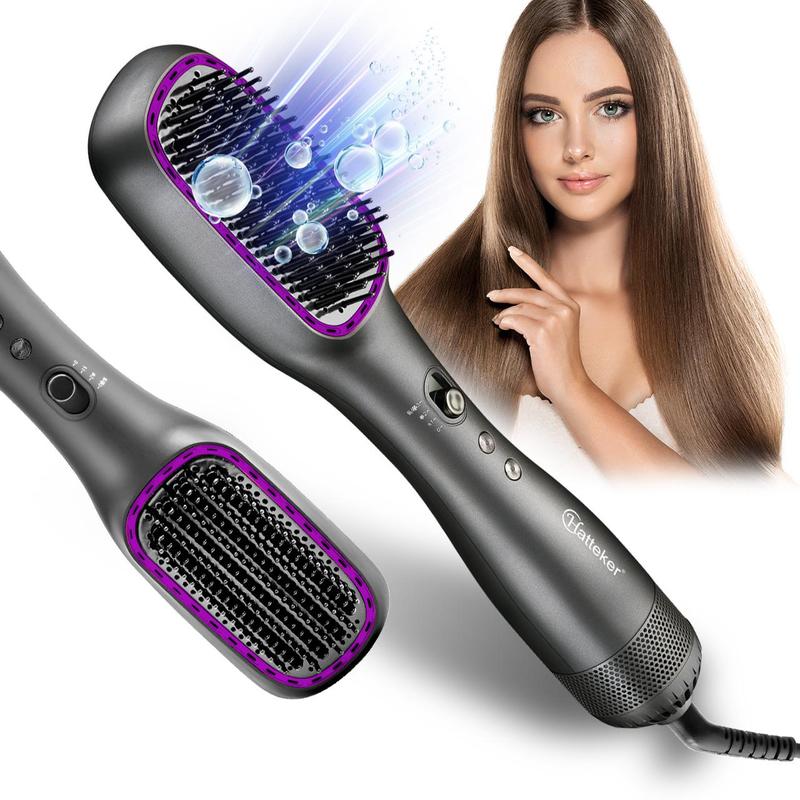 Negative Ion Hot Air Brush, 1 Box Hair Straightening Comb for Christmas Gift, Hair Styling Tool for Women, Professional Hair Styling Tool for Home & Salon Use, Straightening Bristle Brush, Hair Straightening Brush