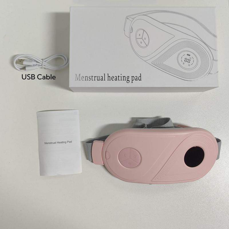 Wireless Abdominal Heating Pad, 1 Box Wireless Uterus Warmer Belt with 3 Temperature Adjustment & 3 Massage Mode, Portable Back Or Abdominal Massager