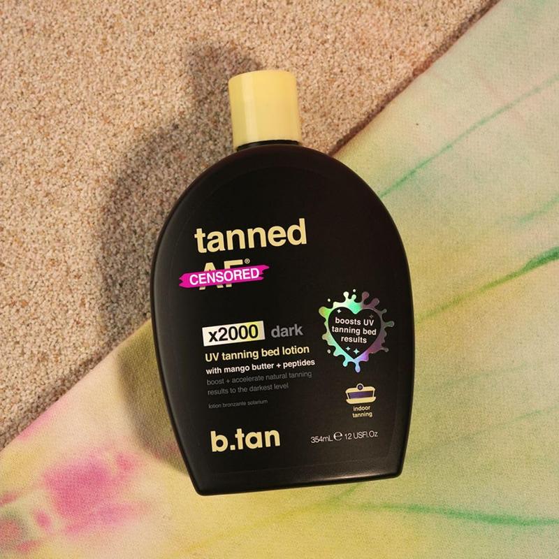 b.tan UV Tanning Bed Lotion | Darkest Tanning Lotion - Indoor Outdoor Tan Bronzer Accelerator, Browning Lotion, 12 Fl Oz