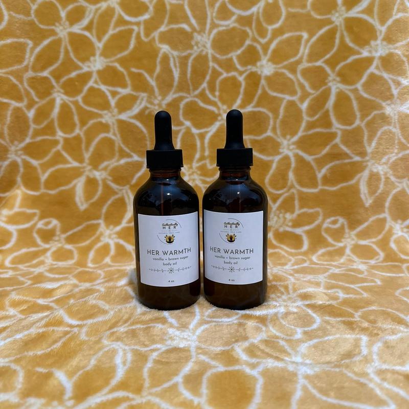 Body Oil - Just Vanilla & Her Warmth Vanilla Brown Sugar for Hydration & Warm Glow - Non-greasy self-care essential