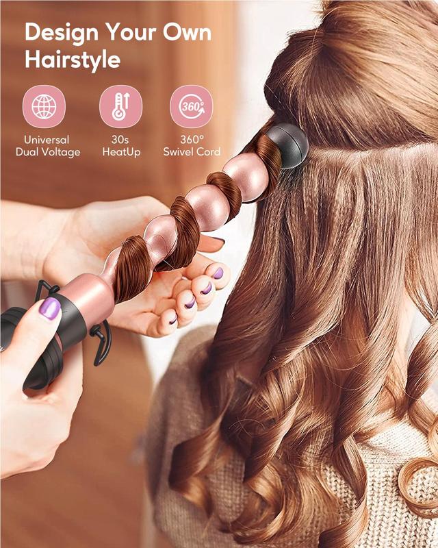 Wavytalk 5 in 1 Curling Wand Set With Thermal Brush with Canvas Bag Gift