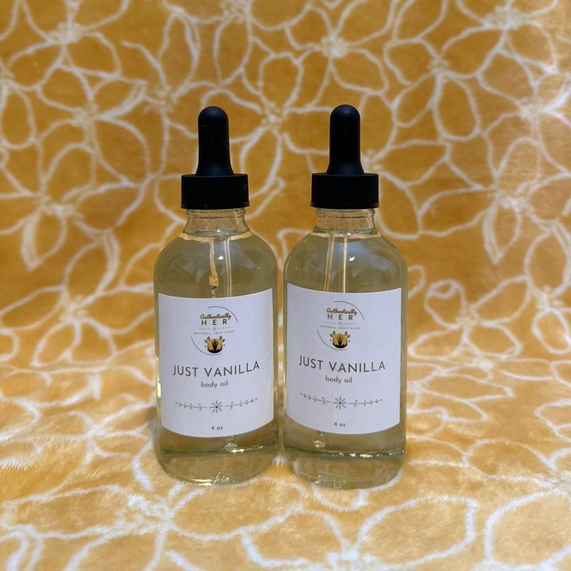 Body Oil - Just Vanilla & Her Warmth Vanilla Brown Sugar for Hydration & Warm Glow - Non-greasy self-care essential