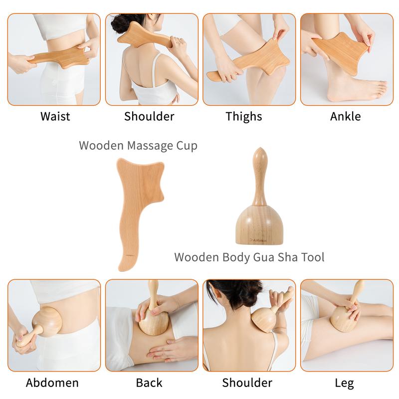 7 Pack Wood Therapy Massage Tools, Gua Sha and Cellulite Massager,Maderoterapia Kit Colombiana,Lymphatic Drainage Massager Tools Body Care Comfort