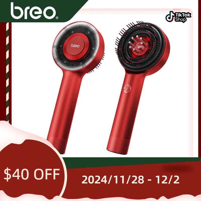 [BLACK FRIDAY] Breo Scalp Massager Hair Growth Stimulator Hair Oil Applicator Oil Dispenser Waterproof Head Massager Hair Oil Massaging Hair oiling 850nm Red Light Therapy Comfort