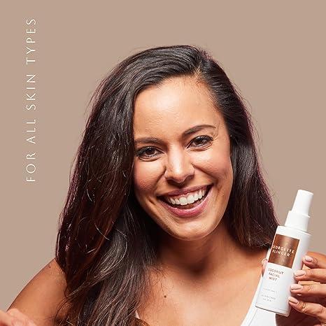 Coconut Facial Mist - Hydrating, Long-Lasting Makeup Setting Spray with Moisturizing Antioxidants for Dewy Matte Face, Protects and Plumps Dehydrated Skin - 4.2 oz