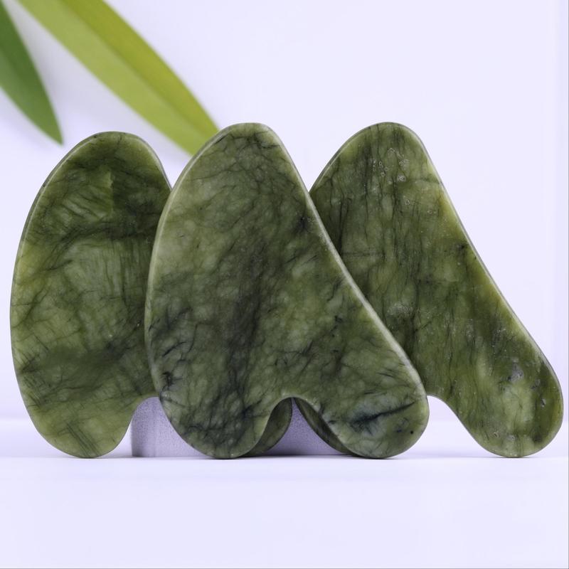 Natural Jade Stone Gua Sha Board, Heart Shaped Facial Massage Tool, Halloween Face Massage Tool for Women, Skin Care Tool for Face, Body, Hand, Foot, Christmas Gift