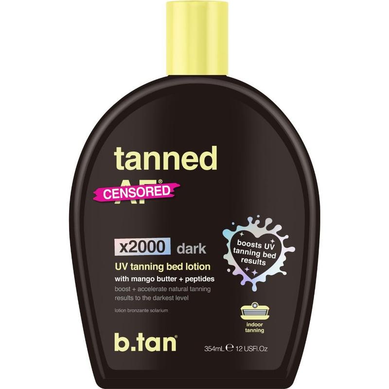 b.tan UV Tanning Bed Lotion | Darkest Tanning Lotion - Indoor Outdoor Tan Bronzer Accelerator, Browning Lotion, 12 Fl Oz