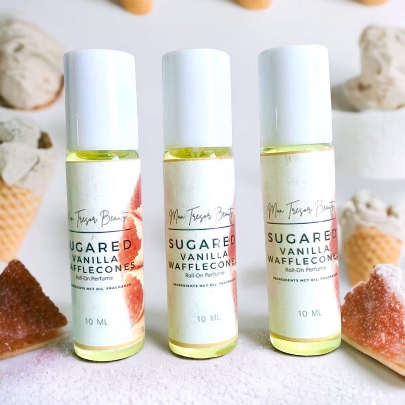 Sugared vanilla waffle cone Body Oil Roll-on, roll on moisturizer, cruelty free roll-on bodyoils vanilla scent