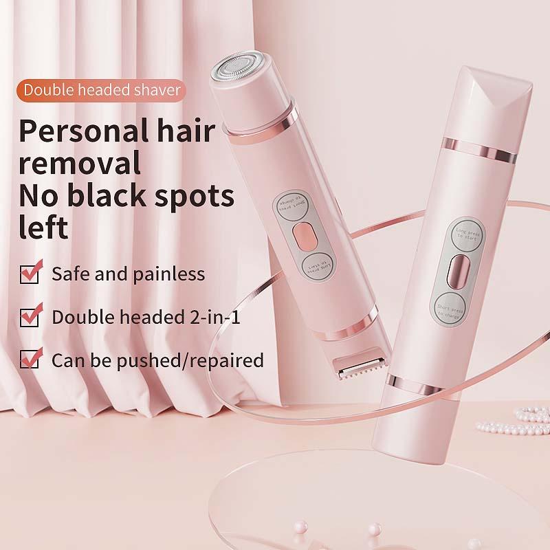 Electric Bikini Trimmer for Women, 1 Count Rechargeable 2 in 1 Body and Facial Hair Removal Tool, Painless Hair Removal Tool for Women