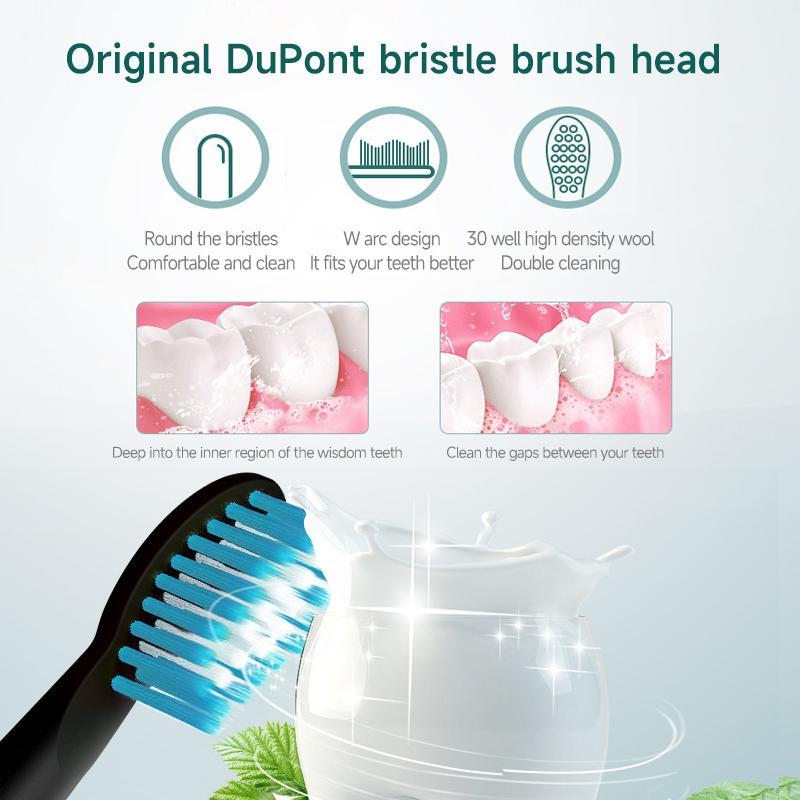 Electric Toothbrush with Replacement Brush Head, 1 Count USB Charging Soft Bristles Toothbrushes with 3 Counts Brush Head Set