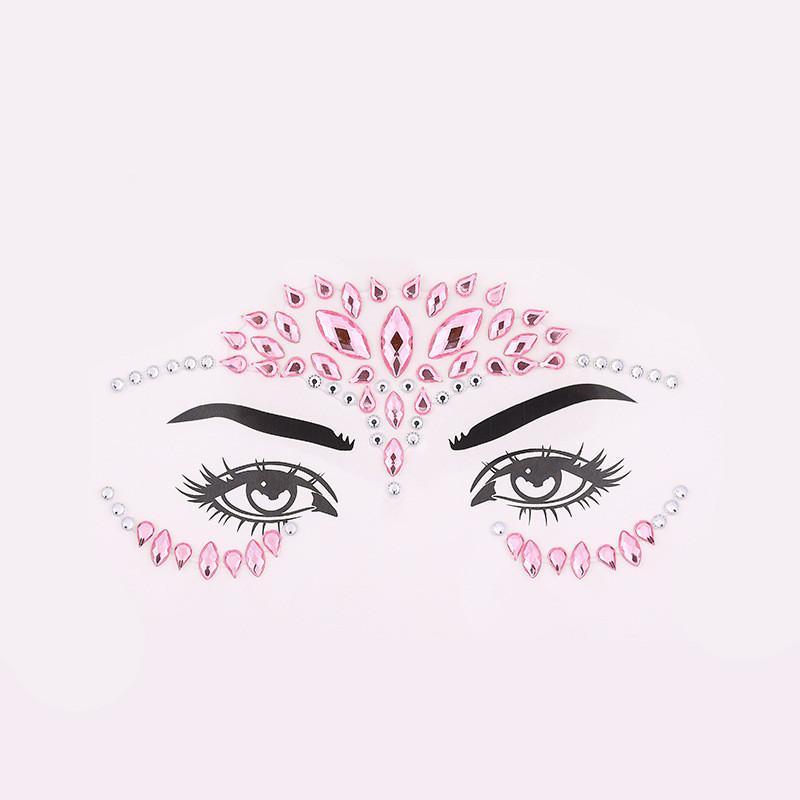 Rhinestone Face Stickers, 6 Counts set Self Adhesive Face Decals, Face Decoration Stickers, Makeup Accessories for Women & Girls