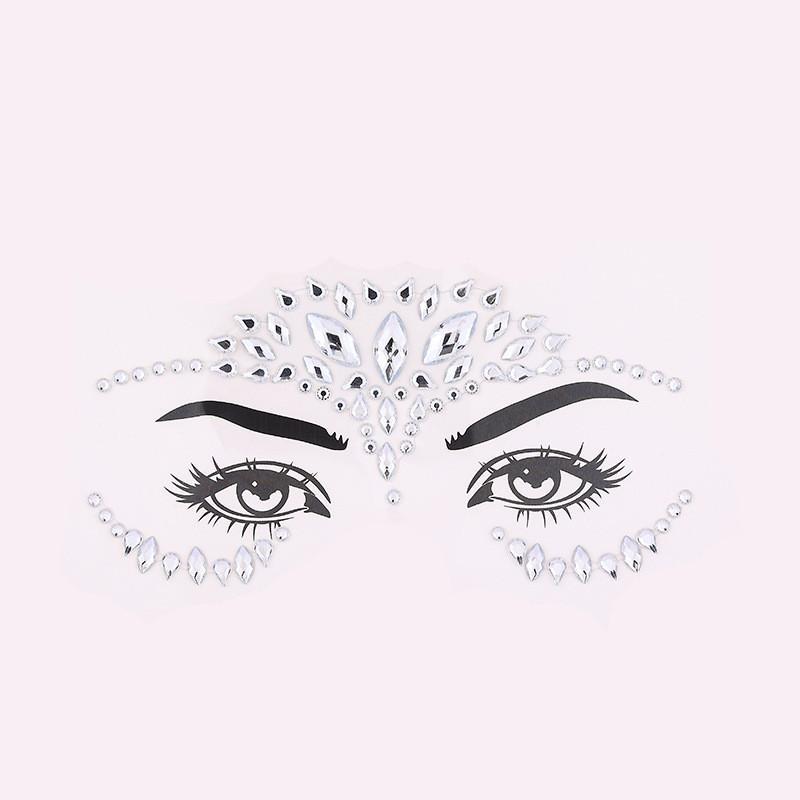 Rhinestone Face Stickers, 6 Counts set Self Adhesive Face Decals, Face Decoration Stickers, Makeup Accessories for Women & Girls