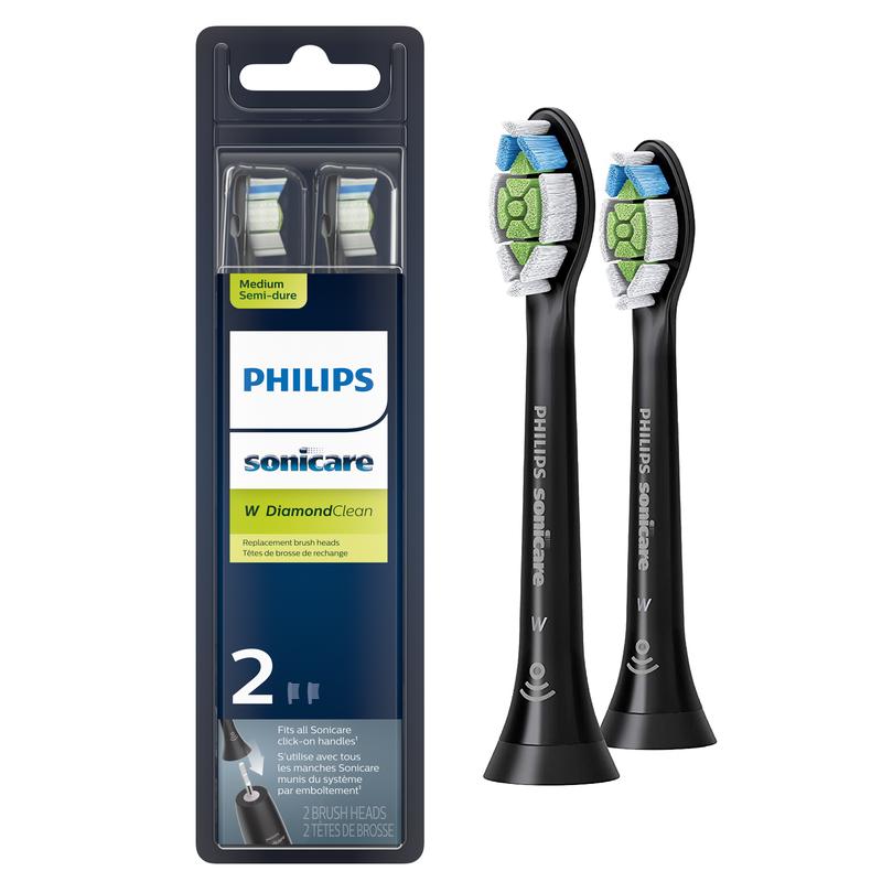 Philips Sonicare DiamondClean replacement toothbrush heads, HX6062 95, BrushSync technology, Black 2-pk Handle Oral Handle Oral Handle Oral