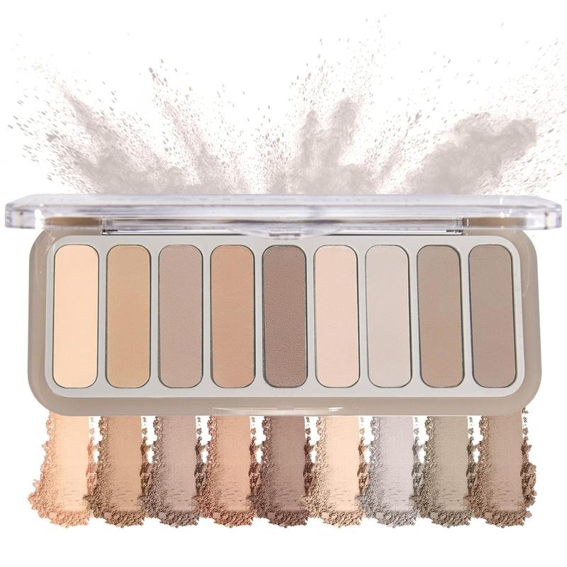 9 Colors Matte Naked Eyeshadow Palette Neutral Nude Smoky Eye Shadow Pallet Gray Taupe Brown High Pigmented Ultra-Blend-able eyeshadow makeup Smooth Waterproof Compact Daily Gift Lightweight Powder Smokey Cosmetic