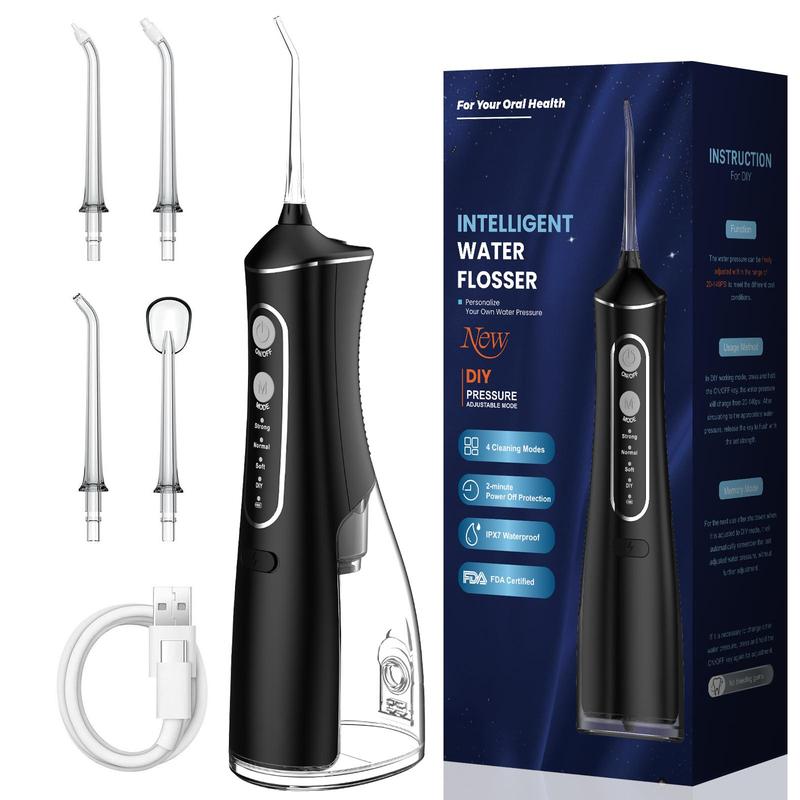 OLASK Water Flosser, USB Rechargeable Cordless Oral Irrigator with 4 Modes, IPX7 Waterproof Powerful Teeth Oral Cleaner for Home, Christmas Gifts