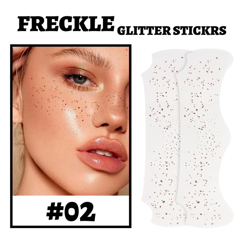 Glitter Freckles Temporary Tattoo Stickers, 1 Count Waterproof Sparkling Face Tattoos for Women, Perfect for Music Festival Stage Decorations, Christmas Gift