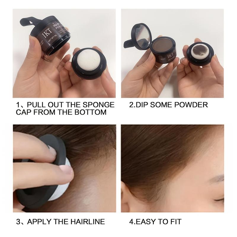 Instant Hair Concealer Powder - Flawless Coverage, Natural Finish, Thinning Hair & Root Touch-Up Solution - Includes Soft Sponge Applicator, Compact Portable Size for Easy Use