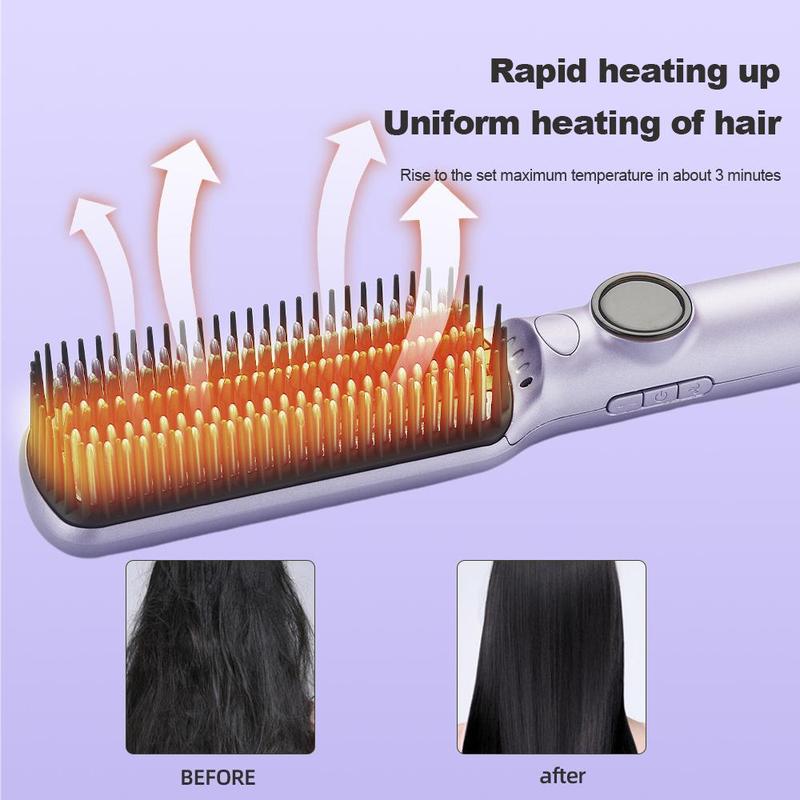 Electric Hair Straightening Comb, 1 Count Anti-scald Electric Hair Curler, Multifunctional Automatic Styling Comb, Hair Styling Tool for Women & Girls