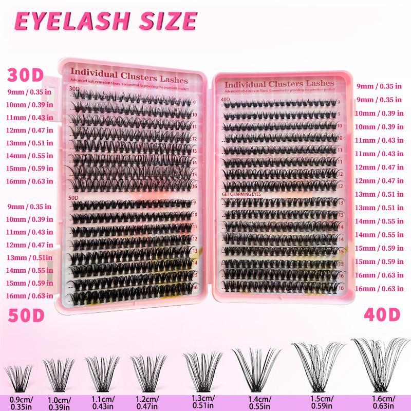 Cluster False Eyelashes Kit, 1 Set Natural Look Fluffy False Eyelashes Extensions, Professional Individual Lashes Kit Lashes Extension Kit, Eyelashes Clusters, Makeup Products, Fall Gift, Men Gifts, Christmas Gift