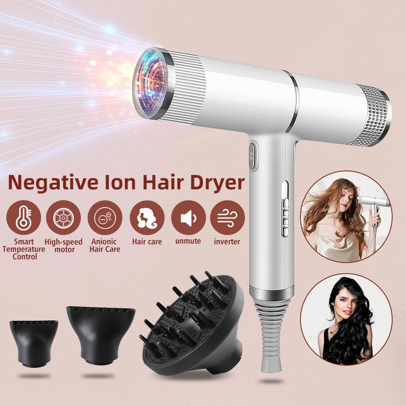 Hair Dryer with 3 Nozzles, High-power 1000W Hair Dryer, 3 Wind Speeds, 2 Temperature Levels, Hot and Cold Air, Double Temperature Control Protection, Low Noise, for Hair Salons, Homes, Dormitories, Travel, Gift Box