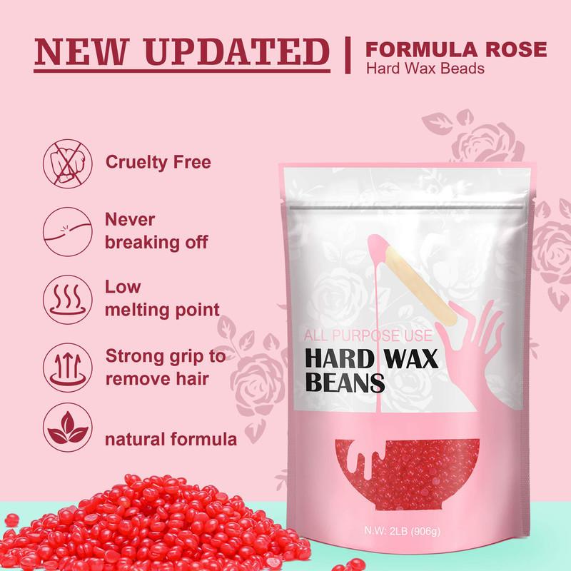 2lb Hard Wax Beads, All-purpose Wax Beans for Sensitive Skin, Large Area Coarse Hair Removal, Refill Bag for Brazilian Bikini, Face, Eyebrows, Underarms, Arms, Chest, Back, Legs, Women Men , Hair removal , Hair removal cream Body Care Gentle