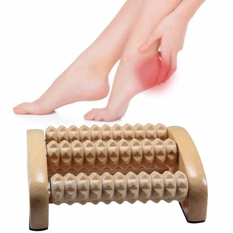 Wooden Foot Massage Roller, Professional Grooved Muscle Massage Tool, Natural Wood Massage Tool for Foot Muscle Massage Relaxation