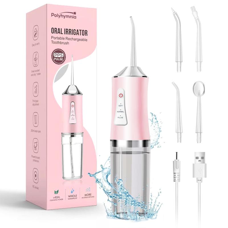 Polyhymnia UltraClean Water Flosser with 4 Interchangeable Jet Tips, Portable Oral Irrigator, Halloween Gift