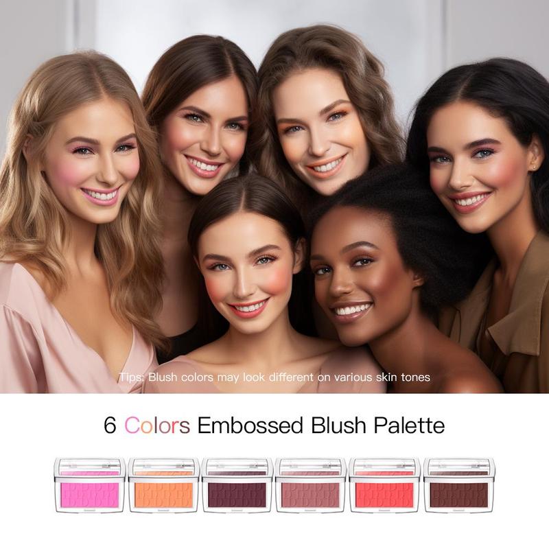 Long Lasting Blush Palette, 2 Counts set Matte Blush Powder, Cheeks Contour Blush Pressed Powder, Natural Look Blush for Daily Makeup