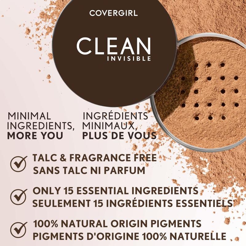 Clean Invisible Loose Powder - Loose Powder, Setting Powder, Vegan Formula - Translucent Medium, 18g (0.63 oz)