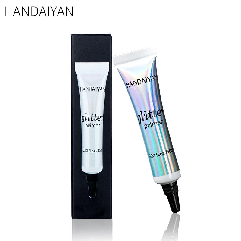 Handaiyan Glitter Primer, Cosmetic Glitter Glue, Long Lasting Primer Gel Waterproof & Smudgeproof Primer Base Glue for Body Eyes Face Lip with Glitter, Body Jewels