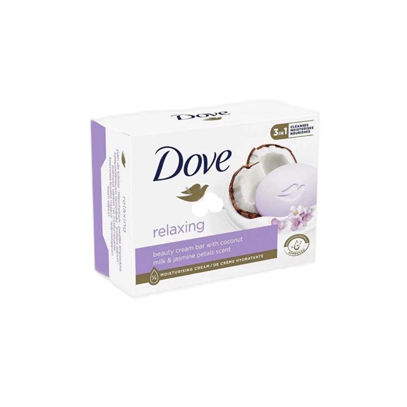 Dove Relaxing Beauty Cream Bar with Coconut Milk & Jasmine Petals Scent - 8 Bars, 90g Aroma Body Care