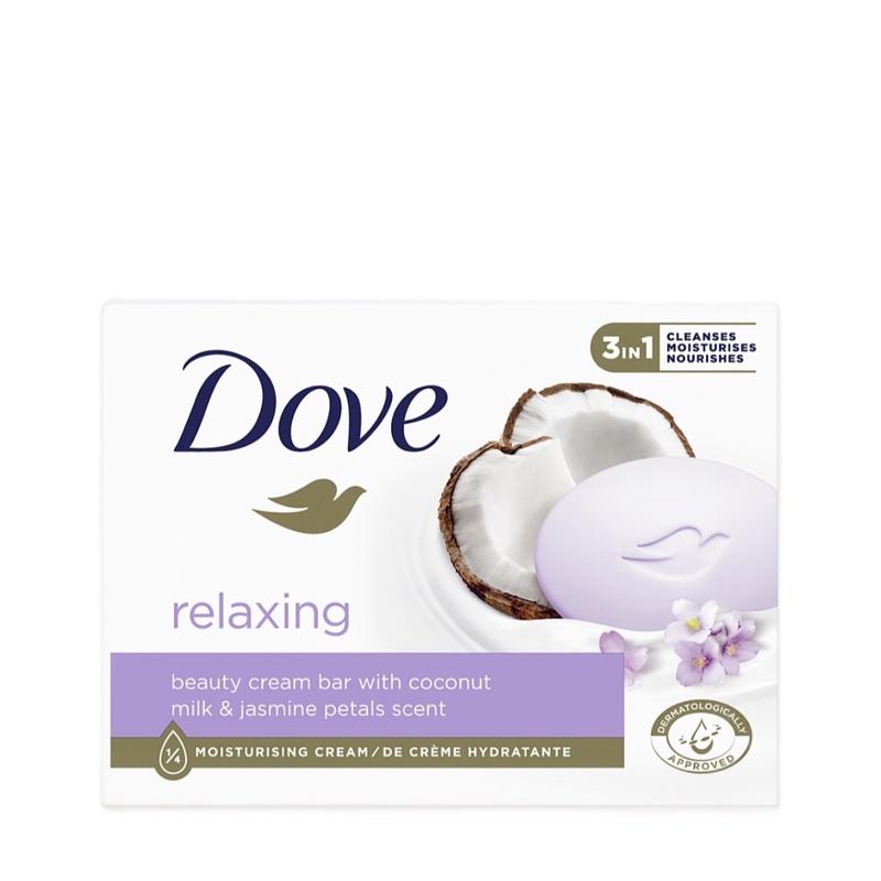 Dove Relaxing Beauty Cream Bar with Coconut Milk & Jasmine Petals Scent - 8 Bars, 90g Aroma Body Care