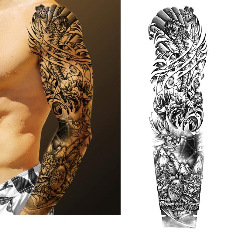 Temporary Fake Tattoo Stickers Waterproof Eagle Wolf Flower Animal Arm Body Art for men women