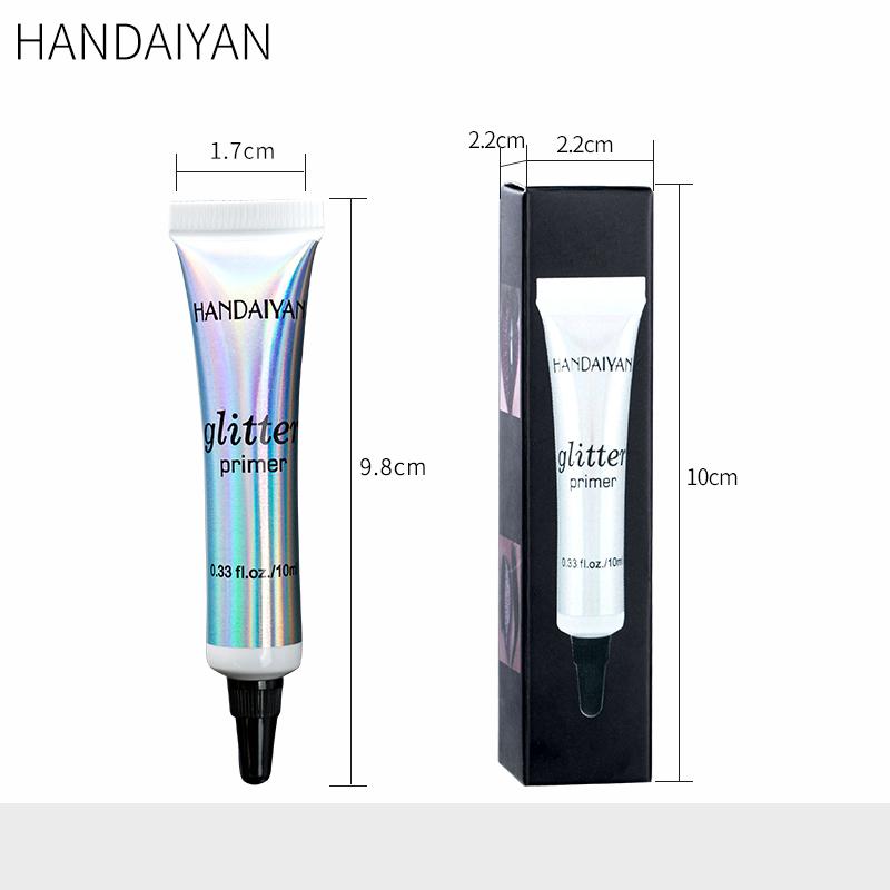 Handaiyan Glitter Primer, Cosmetic Glitter Glue, Long Lasting Primer Gel Waterproof & Smudgeproof Primer Base Glue for Body Eyes Face Lip with Glitter, Body Jewels