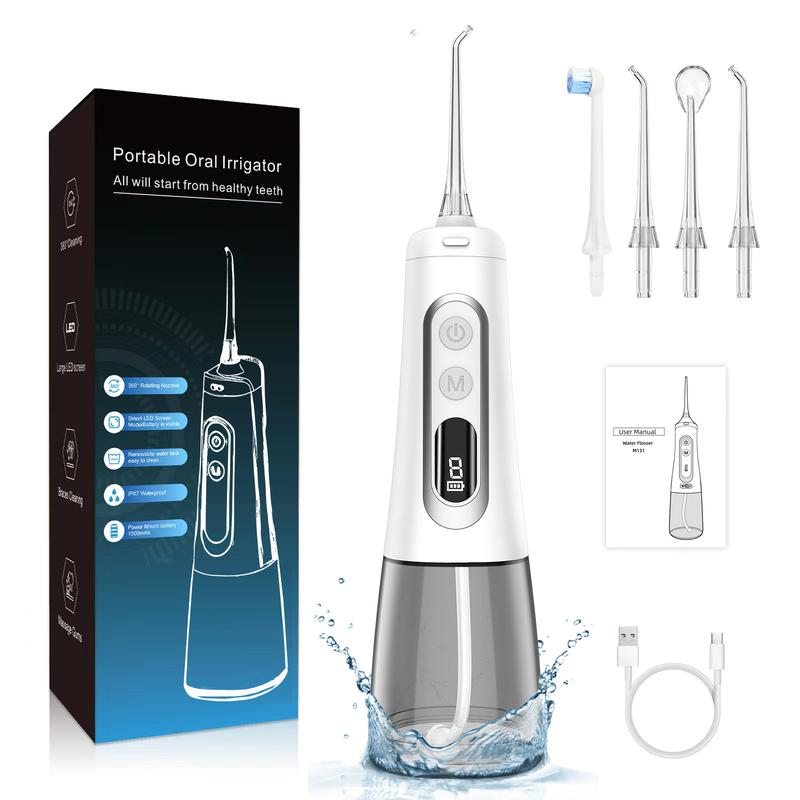 Water Flosser,Oral Irrigator,  9 Cleaning Modes, Deep Clean Your Teeth, Detachable 300ml Water Tank Kit Cordless  Cleansing Toothbrush