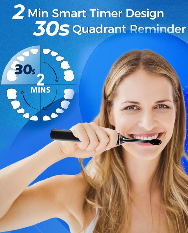 Sonic Electric Toothbrush for Adults with 8 Brush Heads, 6 Modes, 50-Day Battery