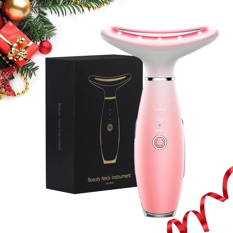 3 Color LED Facial Massager, Rechargeable Face Sculpting Tool with Thermals, Vibration for Skin Care and Double Chin, Christmas Gift