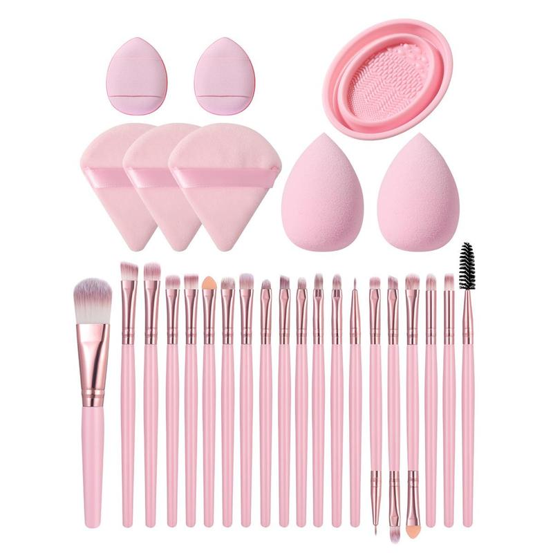 Makeup Accessories, Makeup Brushes & Beauty Sponges & Triangular Puffs & Finger Puffs & Cleaning Bowl, Professional Cosmetic Tool Set for Women