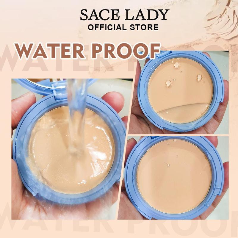 SACE LADY Oil Control Face Powder Waterproof Setting Powder Matte Face Makeup With Puff