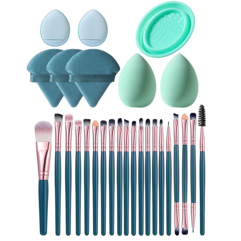 Makeup Accessories, Makeup Brushes & Beauty Sponges & Triangular Puffs & Finger Puffs & Cleaning Bowl, Professional Cosmetic Tool Set for Women